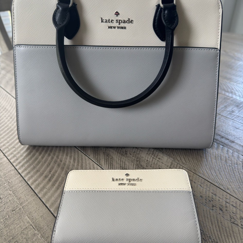 kate spade Elegant Black, Gray, and Cream Satchel